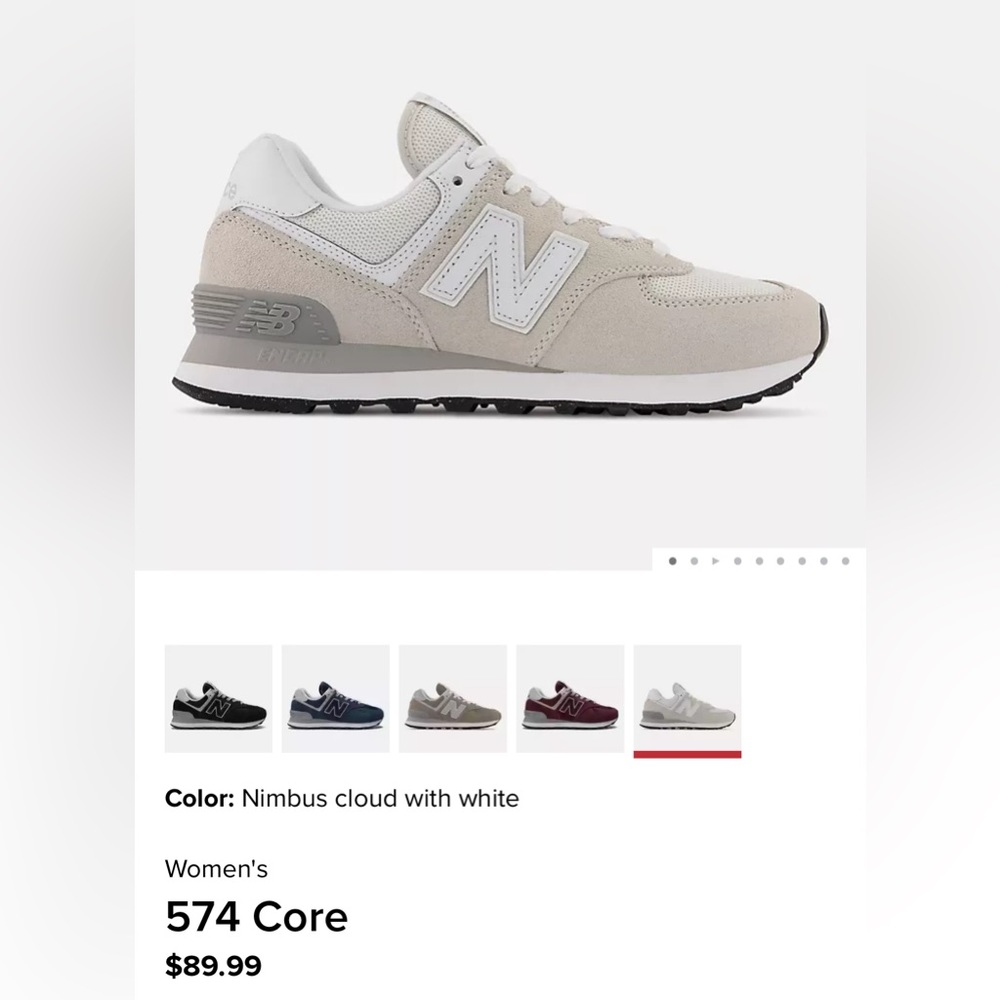 New Balance 574 Core in light grey (Nimbus Cloud) - Size 7 Women